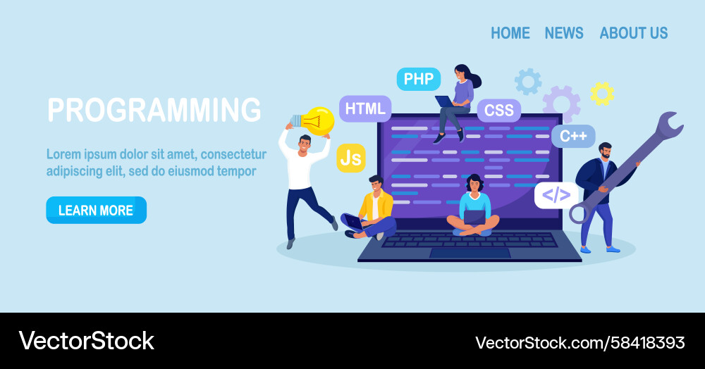 Programmier- und Coding-Technologie Vektorbild