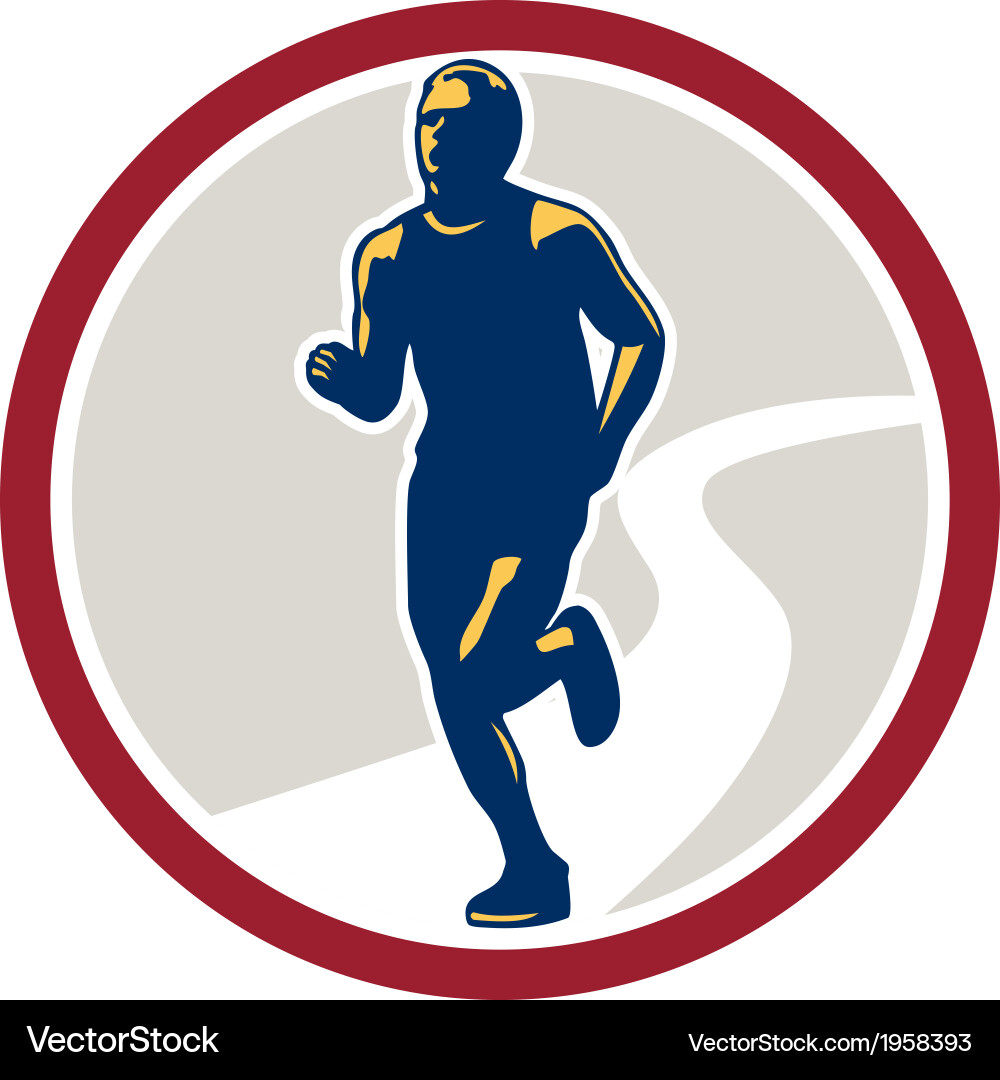 Retro Marathon Runner Vector Image