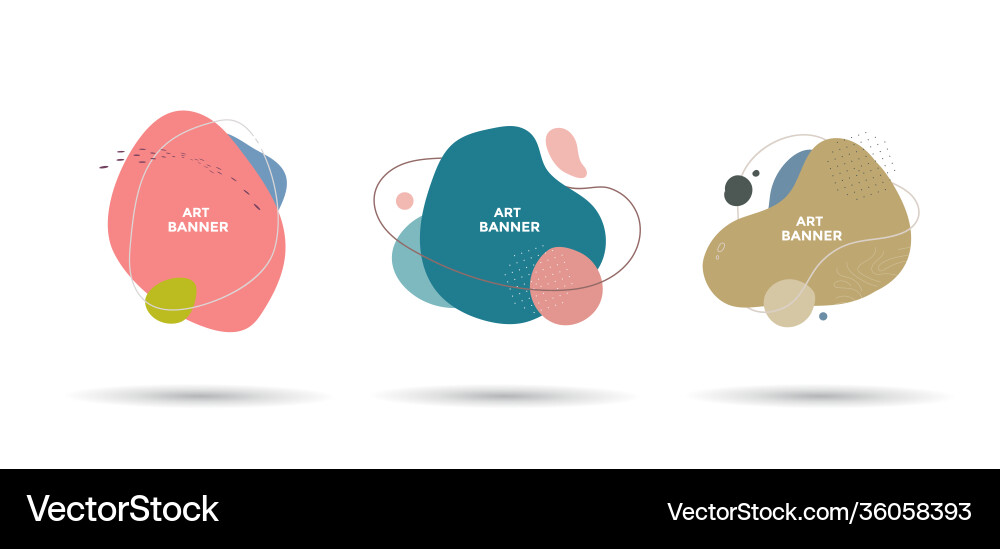 Set abstract different shapes minimal banner Set abstract different shapes minimal banner vector image