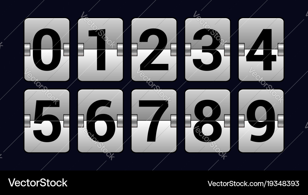 Set of numbers on a scoreboard - realistic vector image
