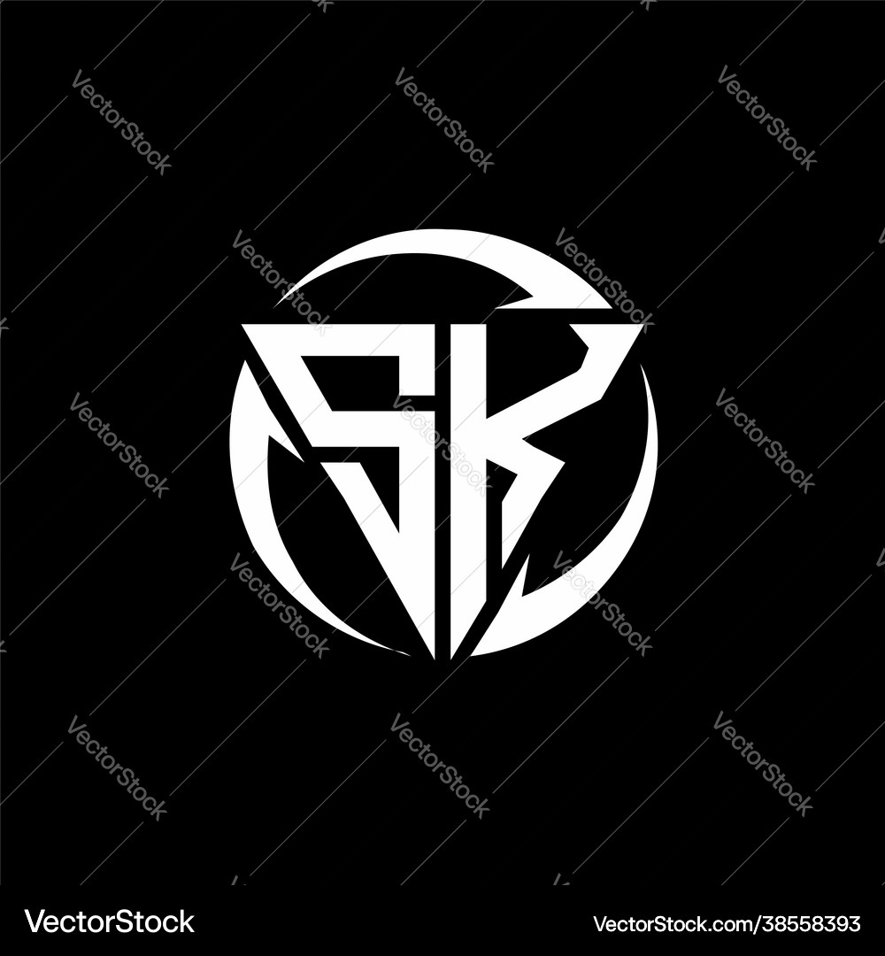 Sk logo monogram design template Royalty Free Vector Image