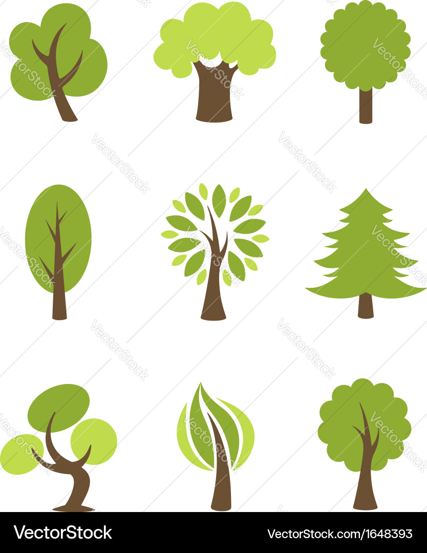 Tree Icon Collection vector image