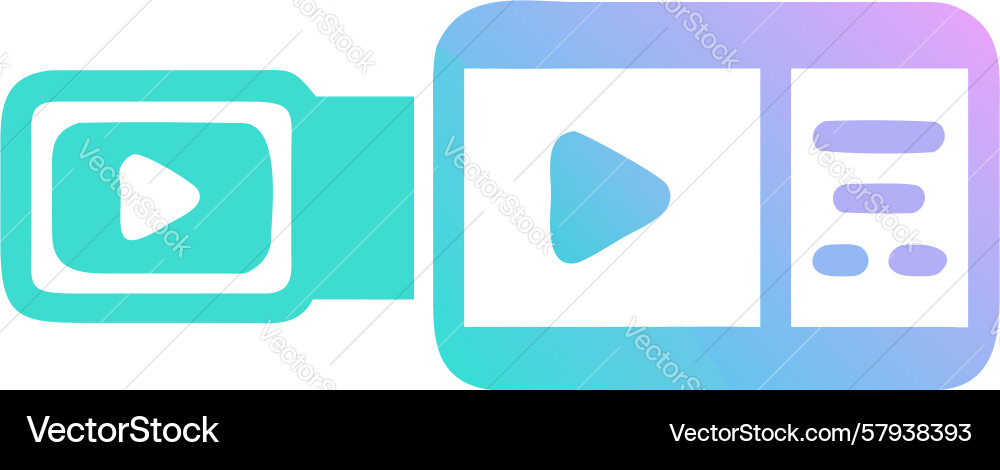 Video Player Interface with Play Button Vector Image