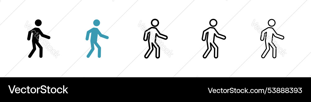 Walk icon set Lizenzfreies Vektorbild - VectorStock