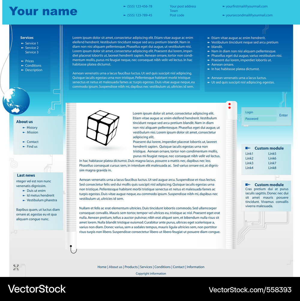 Web site design template Vector Image