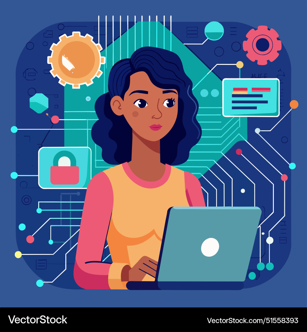 Working with ai artificial intelligence Working with ai artificial intelligence vector image