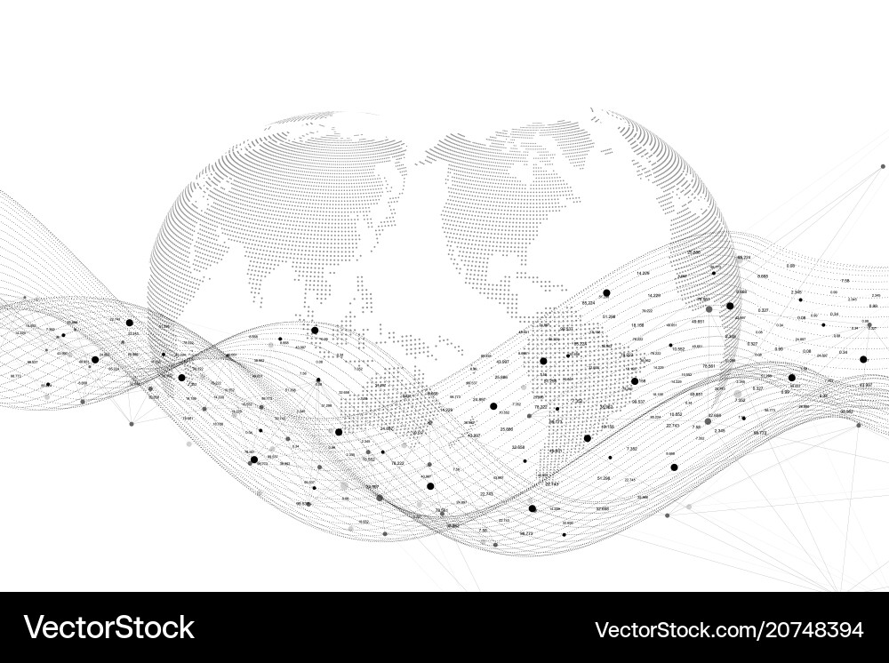 Abstract background with dynamic waves dot Abstract background with dynamic waves dot vector image