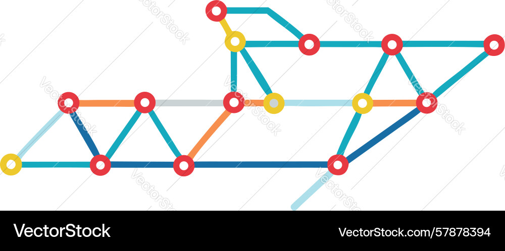 Abstract interconnected node network data flow Vector Image