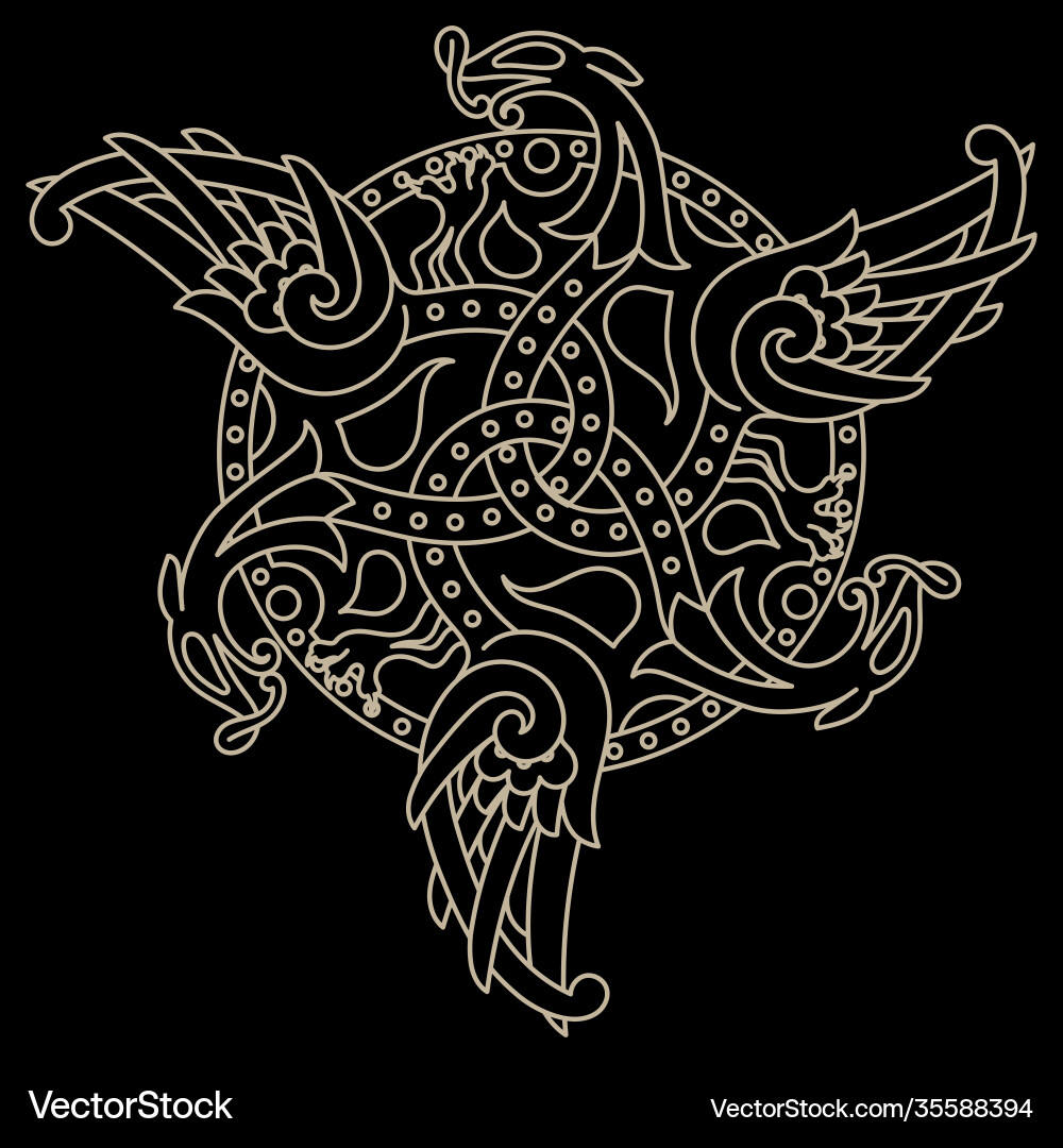 Ancient decorative dragon in celtic style Ancient decorative dragon in celtic style vector image
