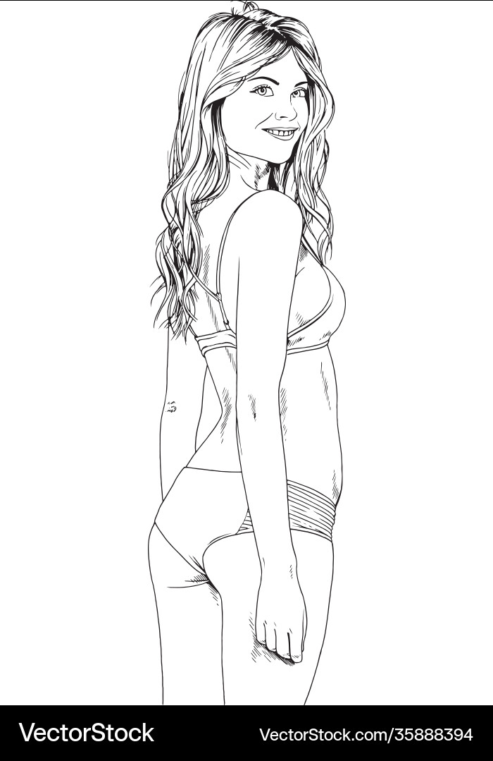 Beautiful blonde girl in a swimsuit Beautiful blonde girl in a swimsuit vector image