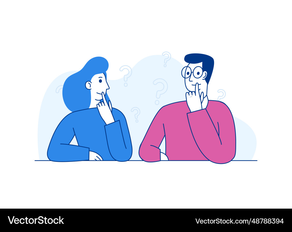 In simple flat style with characters - problem vector image