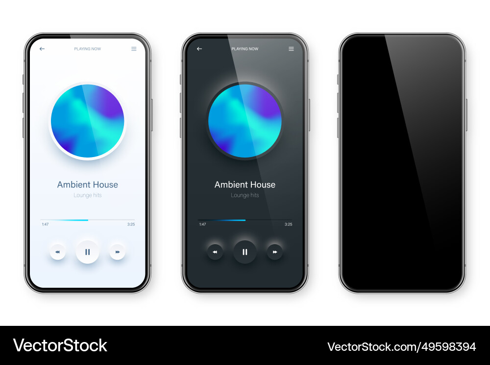 Online audio player user interface smartphone app Online audio player user interface smartphone app vector image