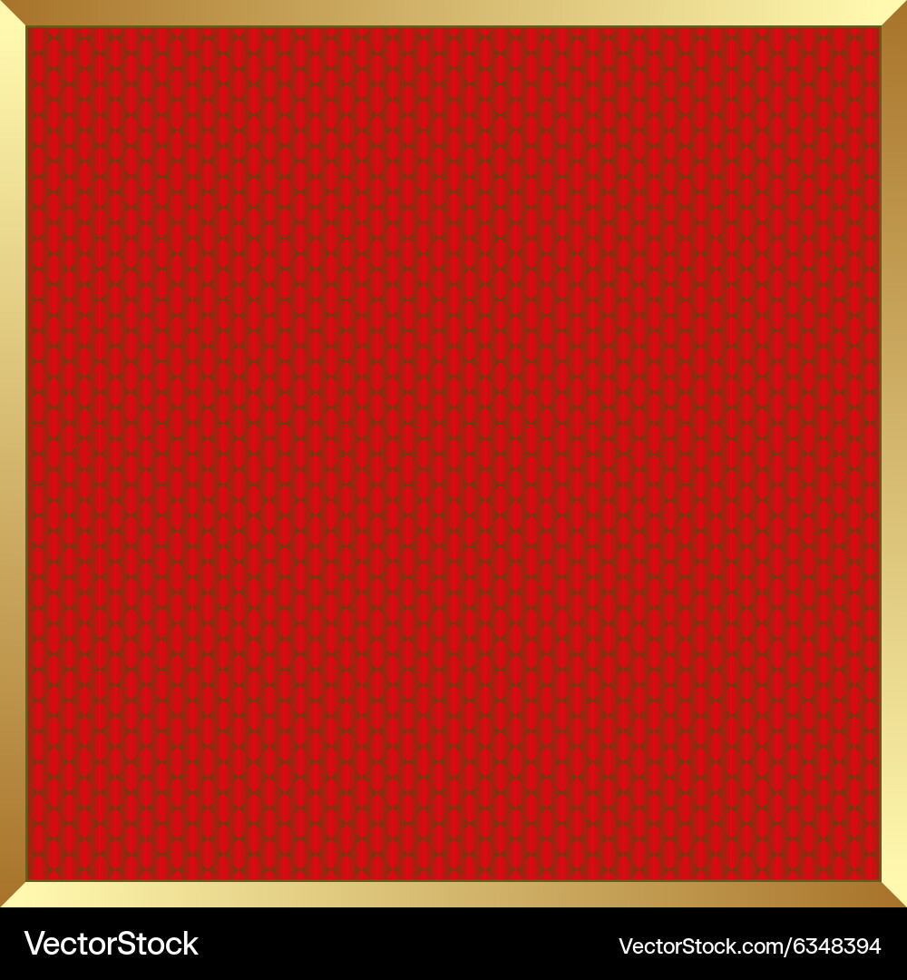 Red Textured Background with Golden Border vector image
