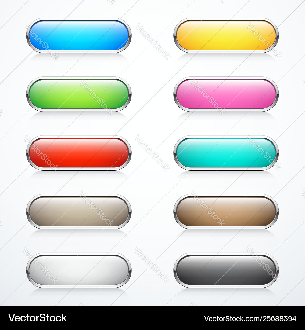 Set rounded buttons Vector Image