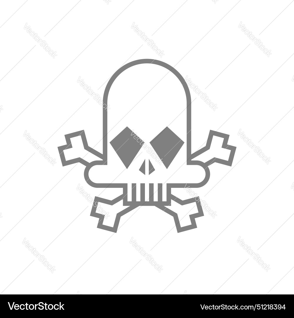 Skull cartoon simple geometric shape skeleton Vector Image