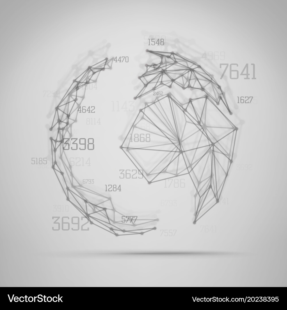 Big data visualization abstract earth globe vector image