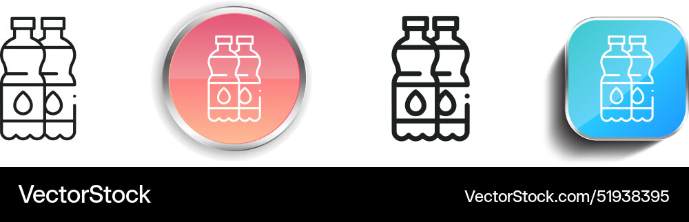 Bottle icon thin linear regular and button style Bottle icon thin linear regular and button style vector image