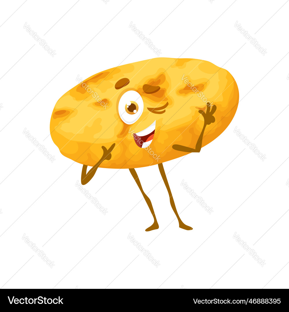 Cartoon corn arepa bread character bakery food vector image