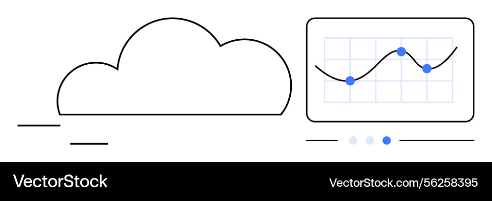 Cloud data analytics with graphical trends Cloud data analytics with graphical trends vector image