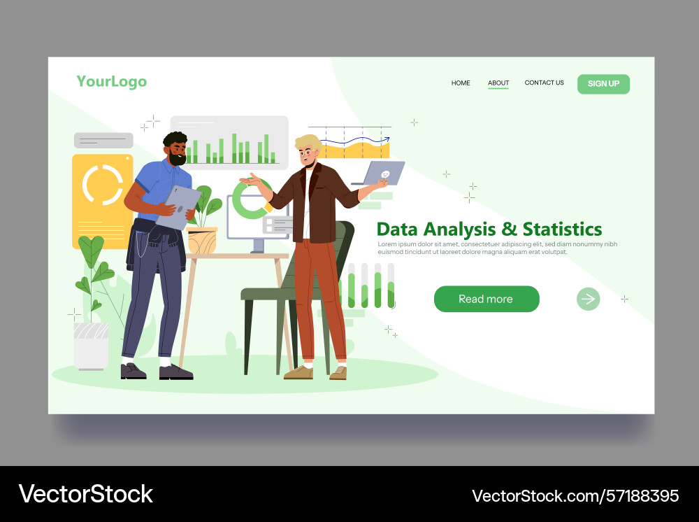Data analytics team working on project Data analytics team working on project vector image