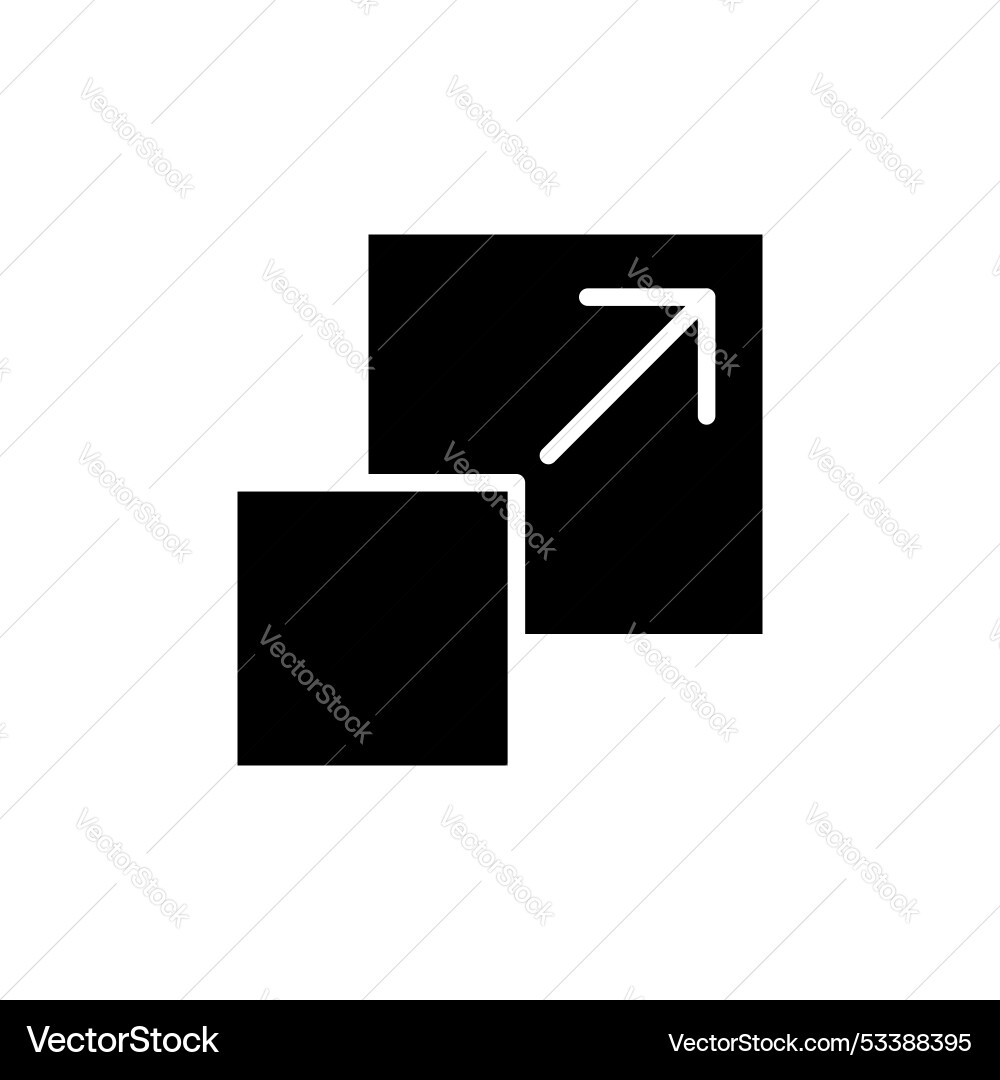 Resize icon set upscale streamline screen button Vector Image