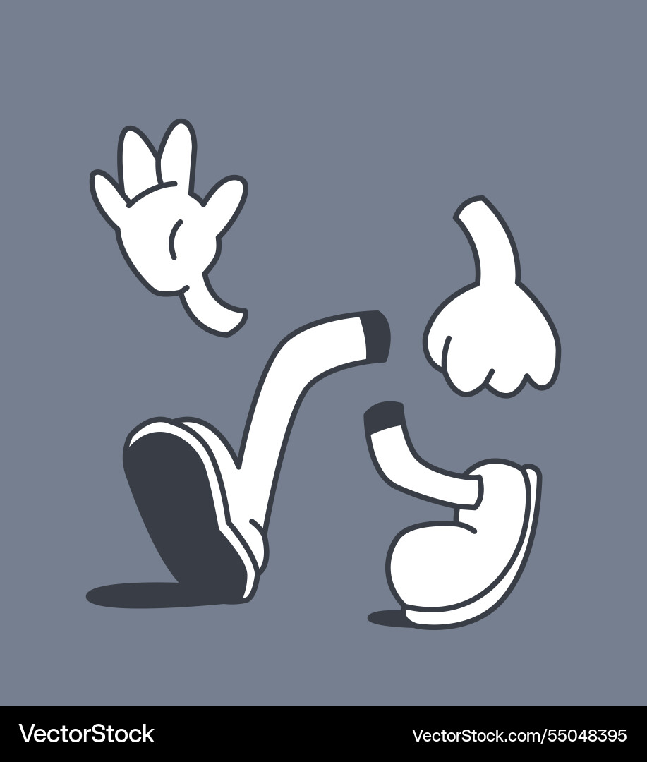 Retro cartoon-style limbs Retro cartoon-style limbs vector image