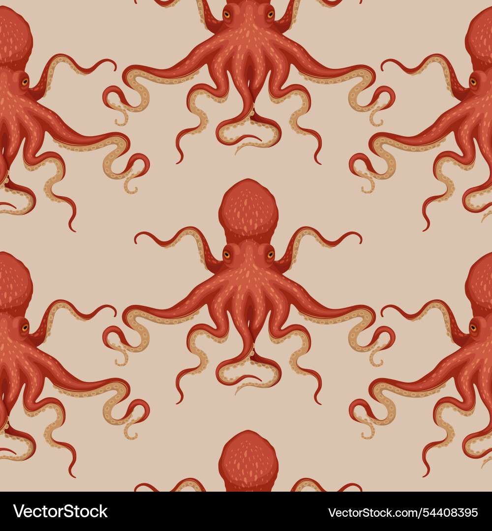 Seamless pattern with octopuses graphics vector image