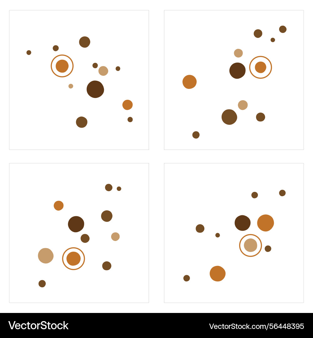 Set of aesthetic abstract spread dots element Set of aesthetic abstract spread dots element vector image