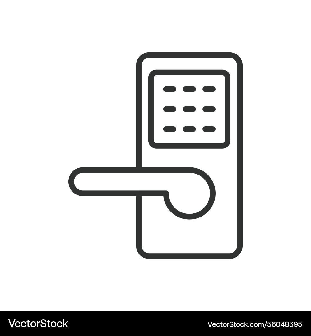Smart lock icon in line design keyless vector image