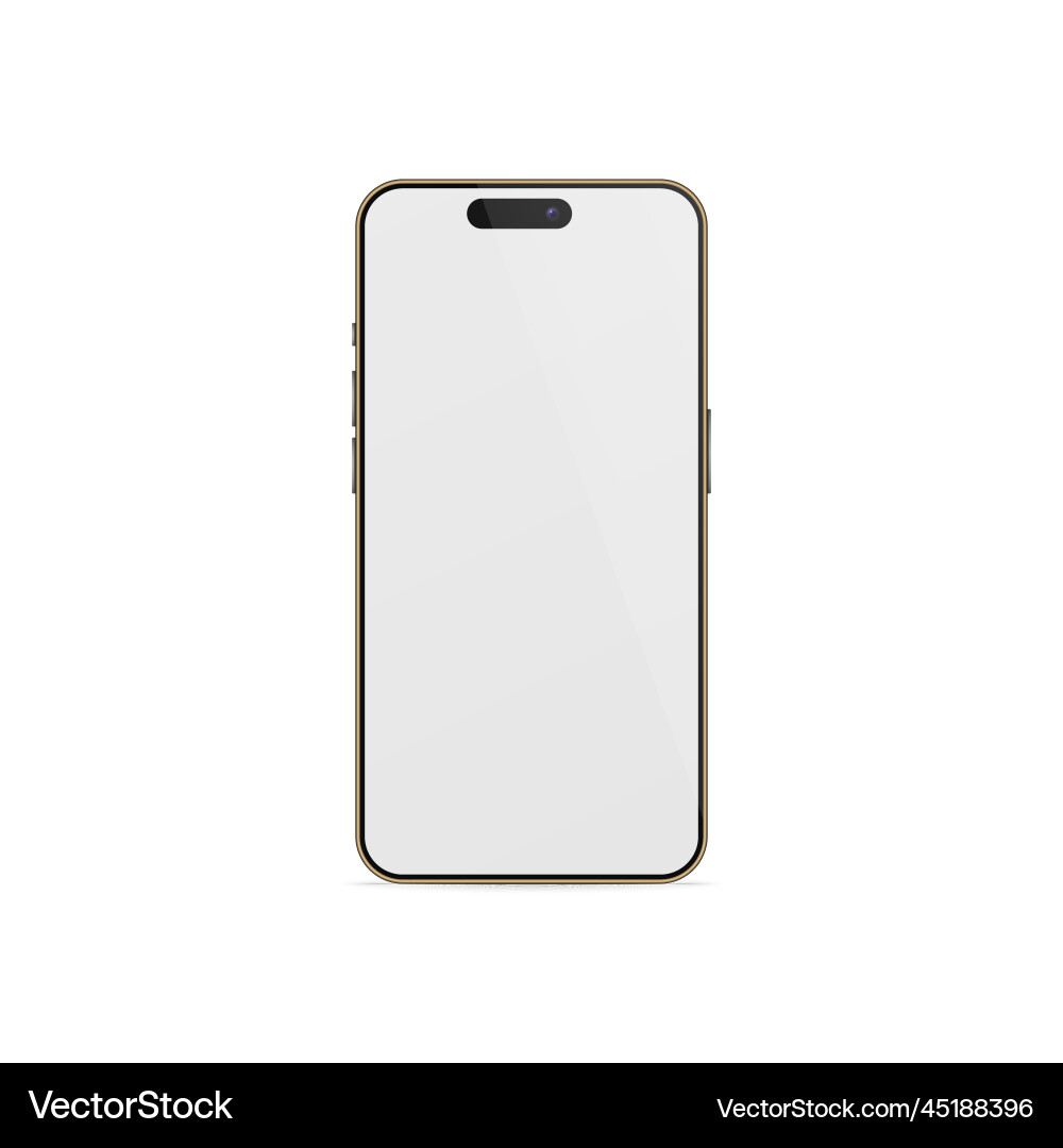 3d realistic black modern smartphone design vector image