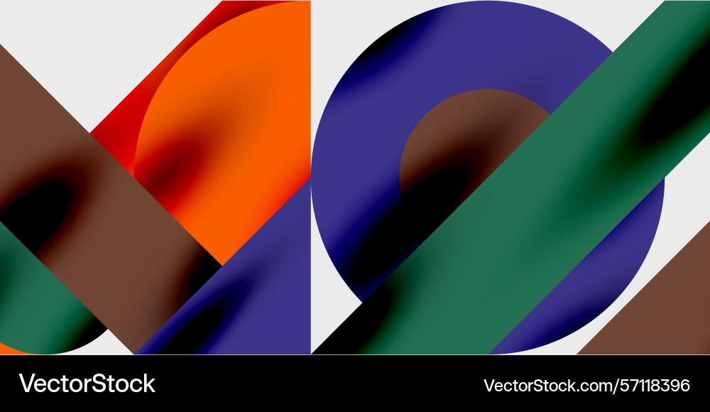 Abstract shapes overlap creating vibrant color Vector Image