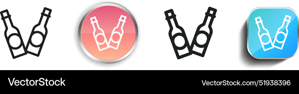 Bottles icon thin linear regular and button style Bottles icon thin linear regular and button style vector image