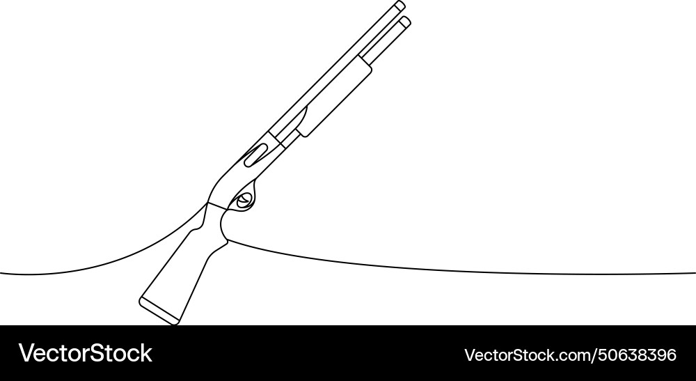 Firearms shotgun hunter carbine one line Vector Image