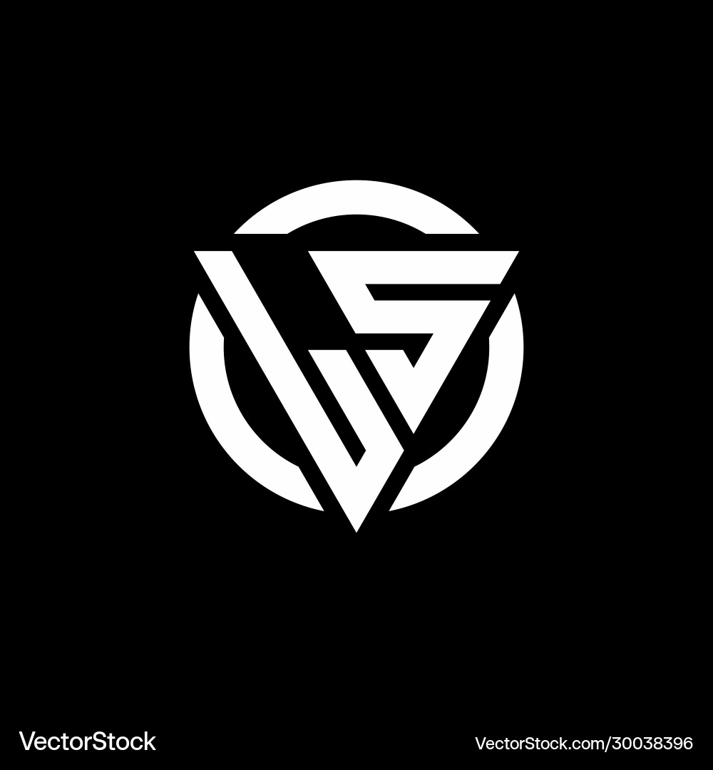 Ls logo with triangle shape and circle rounded Ls logo with triangle shape and circle rounded Vector Image