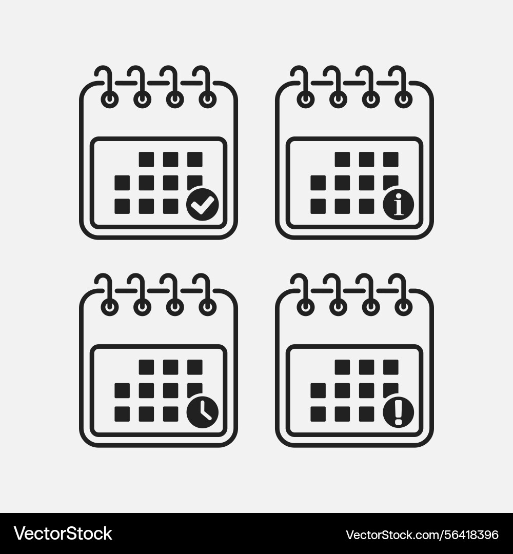 Page calendar - message check info error clock Page calendar - message check info error clock vector image
