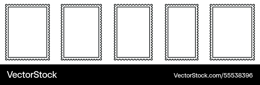 Scallop edge border frame collection empty Scallop edge border frame collection empty Vector Image