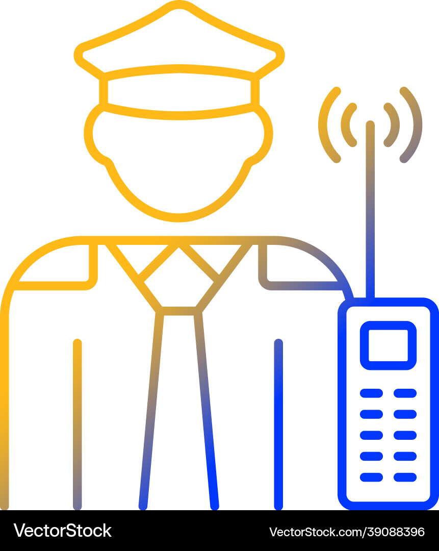 Security guard gradient linear icon Vector Image
