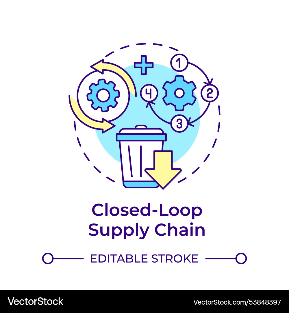 Closed-loop supply chain multi color concept icon Closed-loop supply chain multi color concept icon vector image