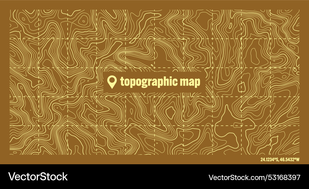 Colorful topographic map with contour lines Vector Image