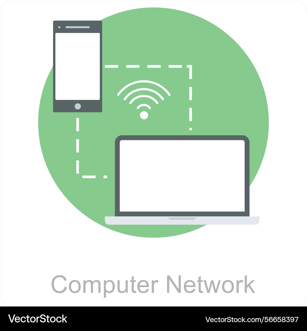 Computer network and connection icon concept Vector Image