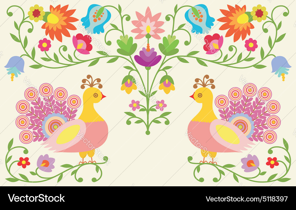Eastern European Folk Art Vector Image