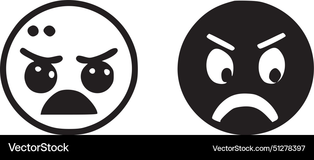Emoji - black and white Royalty Free Vector Image
