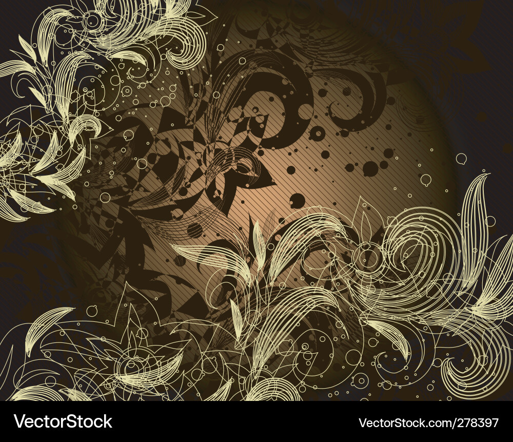 Floral Swirl Background Vector Image