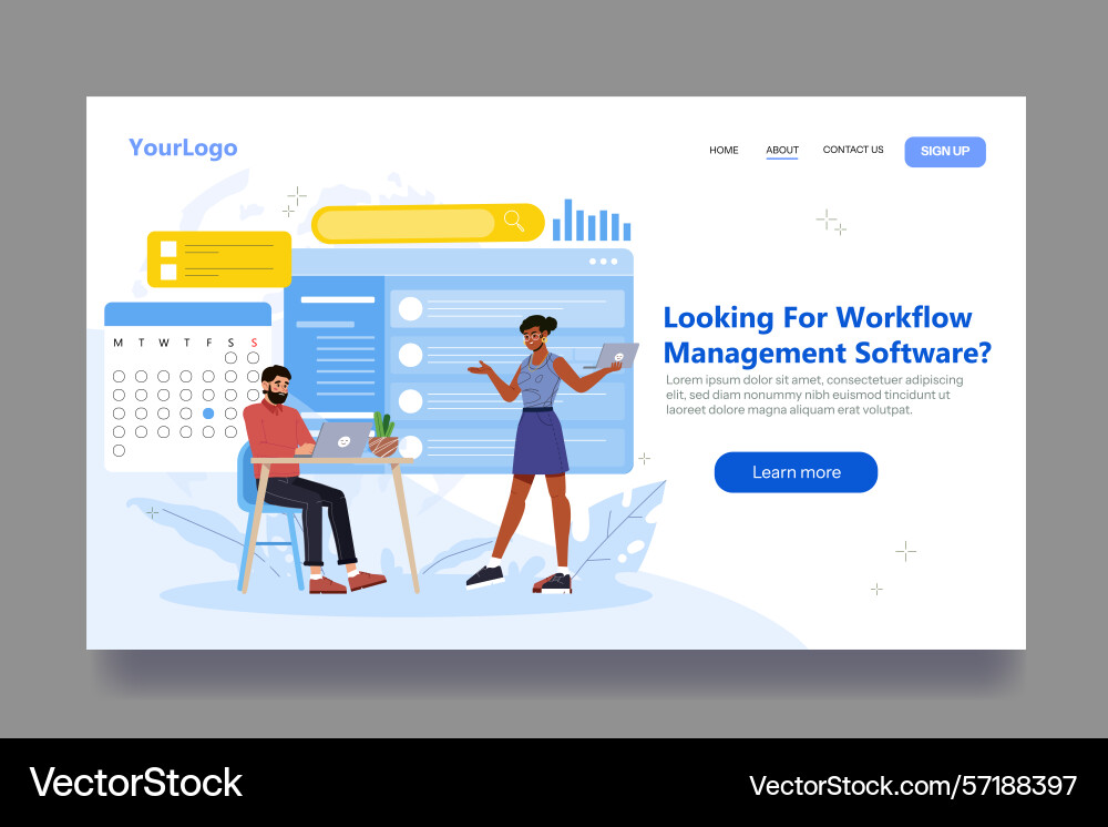 Workflow management software concept Workflow management software concept vector image