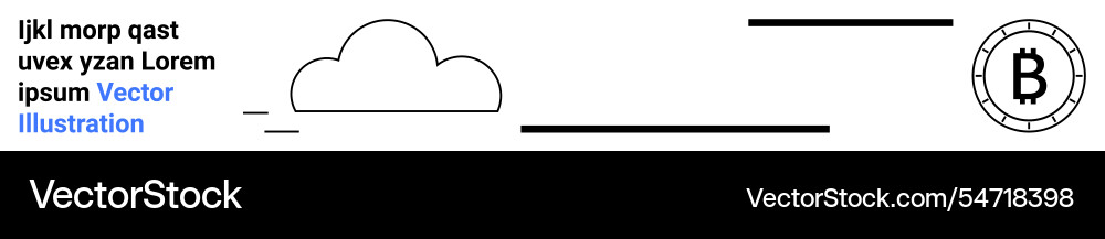 Cloud computing and bitcoin technology sketch vector image