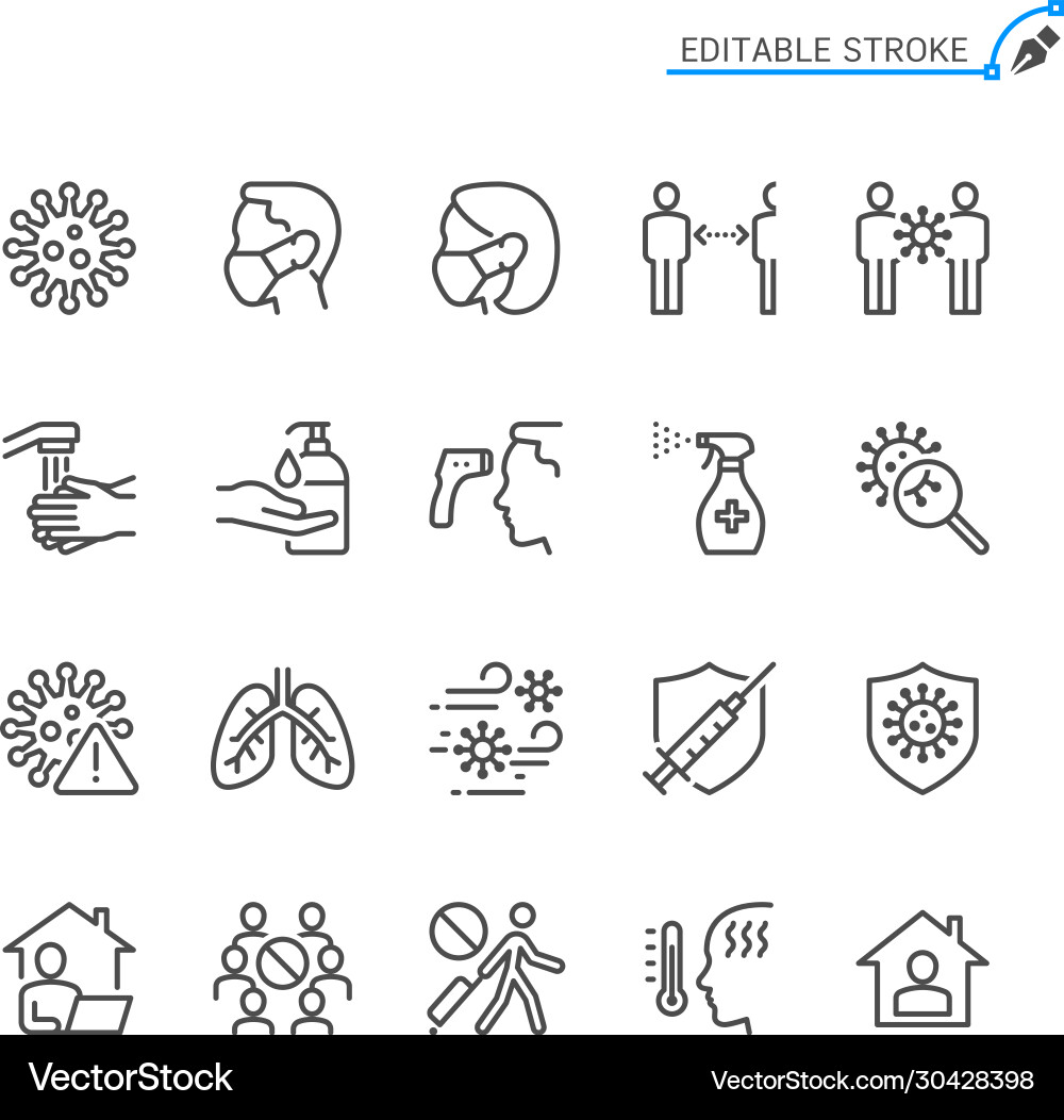 Cold and flu prevention line icons Cold and flu prevention line icons vector image
