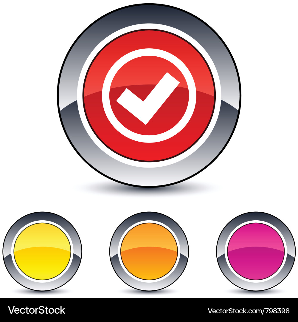 Mark round button vector image