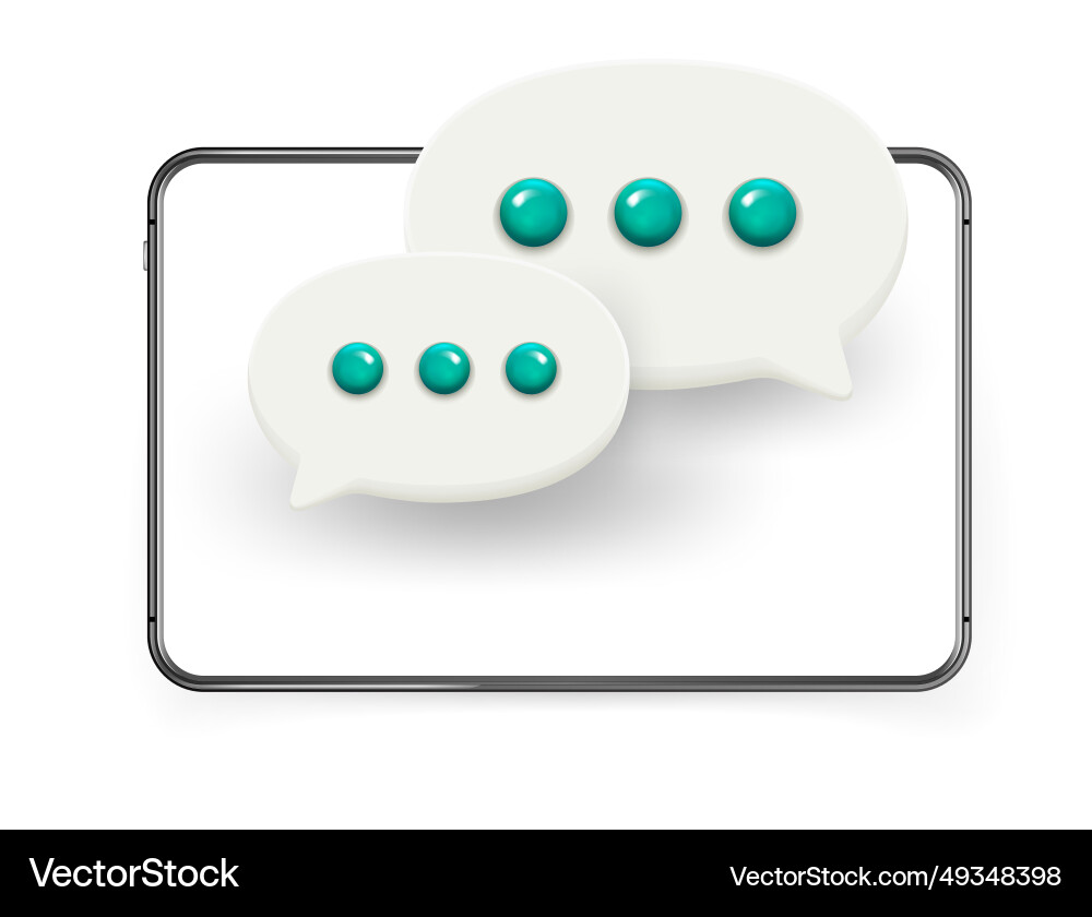Modern tablet computer with speech bubbles web Modern tablet computer with speech bubbles web Vector Image