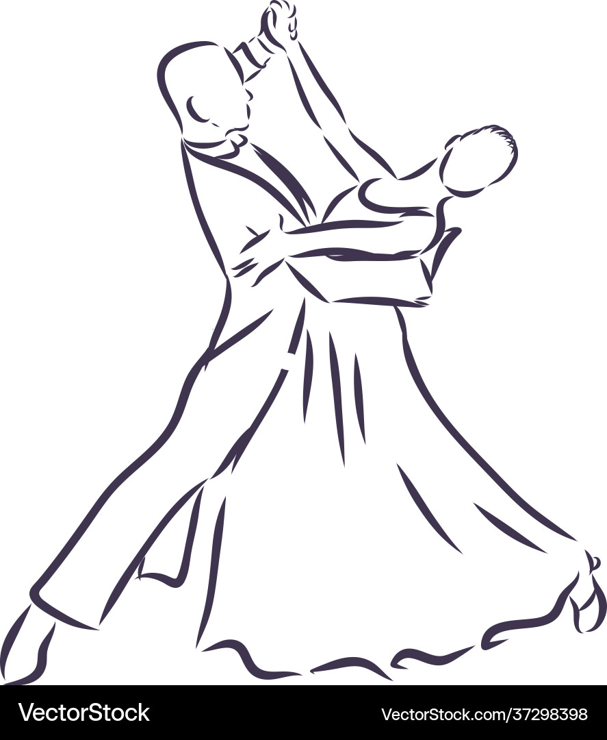 Sketch a dancing couple isolated on white Sketch a dancing couple isolated on white vector image