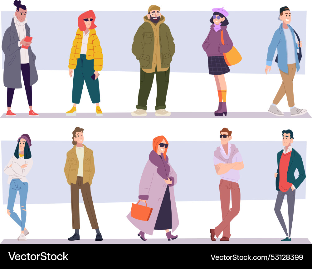 People in clothes trendy urban outfits for male People in clothes trendy urban outfits for male vector image